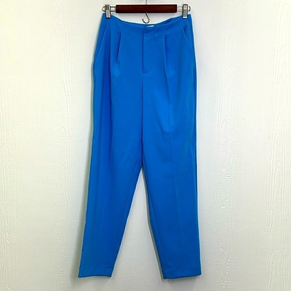A New Day - Bright Bold Blue 2 Pocket Stretch High Waist Trouser Pant Size 2